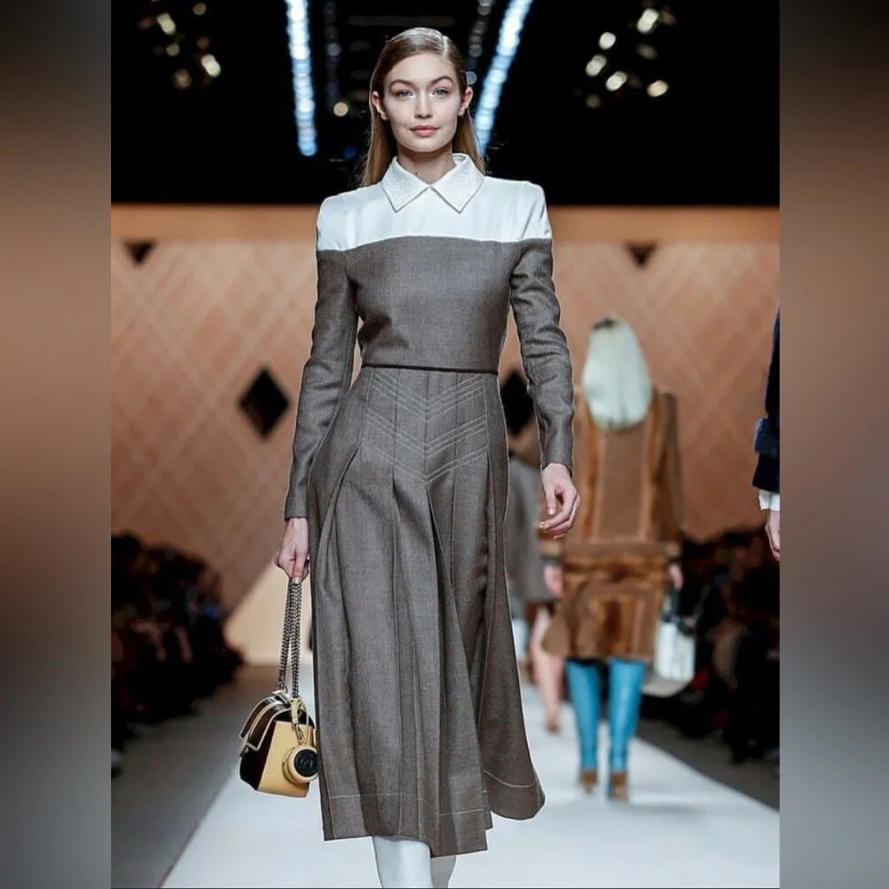 Fendi 2018 two tone pleated dress - Picture 1 of 7